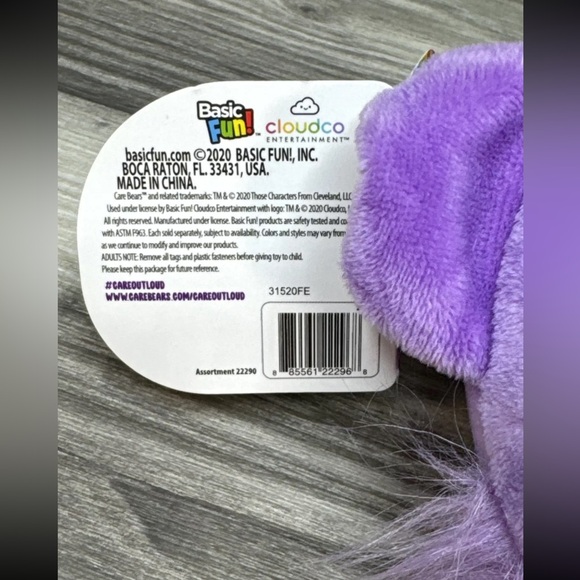 Care Bears Share Bear Plush Stuffed Animal Toy 2020 Purple Lollipops 13” - Picture 12 of 15